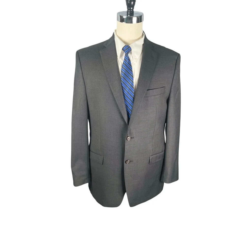 Lauren Ralph Lauren Blazer Mens 44L Charcoal‎ 100% Wool Two Button Suit Separate